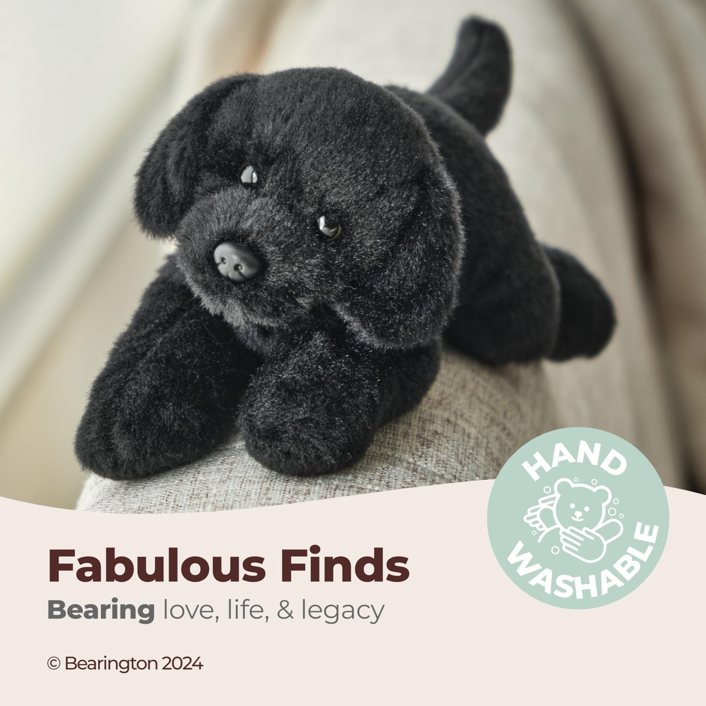 Bearington Lil' Jet Labrador Stuffed Animal Puppy Toy - 8" Realistic Black Lab Plush with Fuzzy Fur and Cuddly Body - Lifelike Labrador Retriever Stuffed Animal Plushies Gift for Kids and Dog Lovers