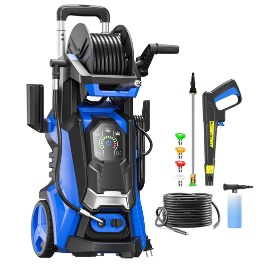 Pressure Washer 5000PSI-Max 3.5GPM Touch Screen Adjustable Pressure Power Washer with 4 Quick Connect Nozzles,Inlet Hose & Filter, Foam Cannon for Cars/Fences/Driveways Cleaning