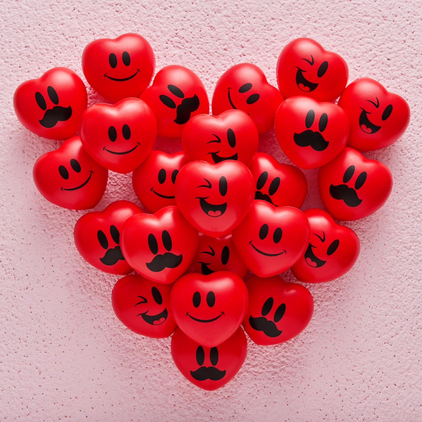 JOYIN 15 PCS Valentines Day Heart Shaped Stress Relief 3“ Balls for Kids Party Favors, School Classroom Exchange Prizes Gift