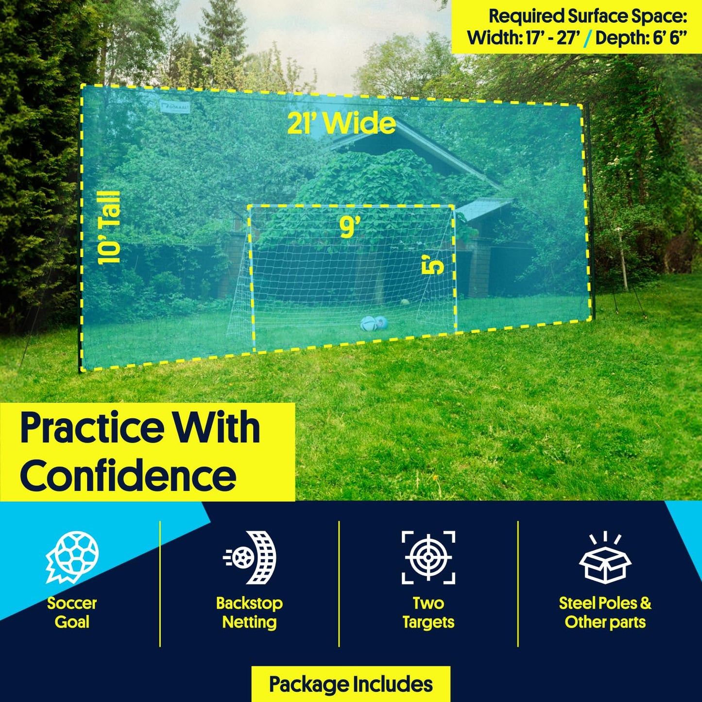 Open Goaaal Soccer Rebounder/Goal/Backstop All-in-One (Standard)