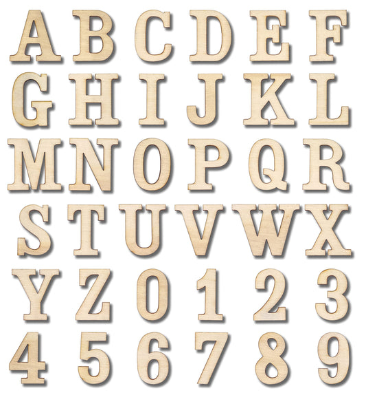 306 Pieces 1-1/4 Inch(1.25") Small Unfinished Wooden Letters and Wooden Numbers Decorative Font Alphabet Letters for Scrapbooking DIY Crafts Homemade Project