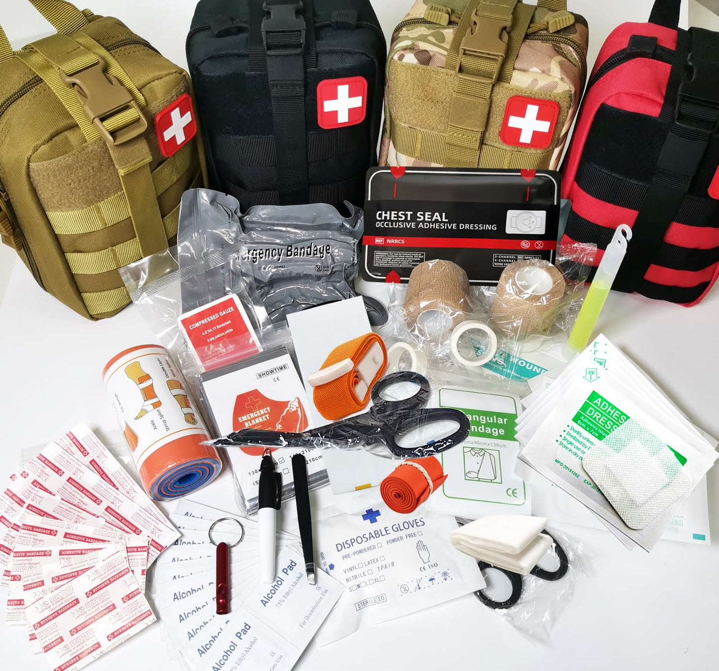 VVIITOP IFAK Kit Trauma Kit Military Medical First Aid Kits Bleeding Contral Emergency Survival Bug Out Bag for Camping Gear Supplies Hiking (Camouflage)