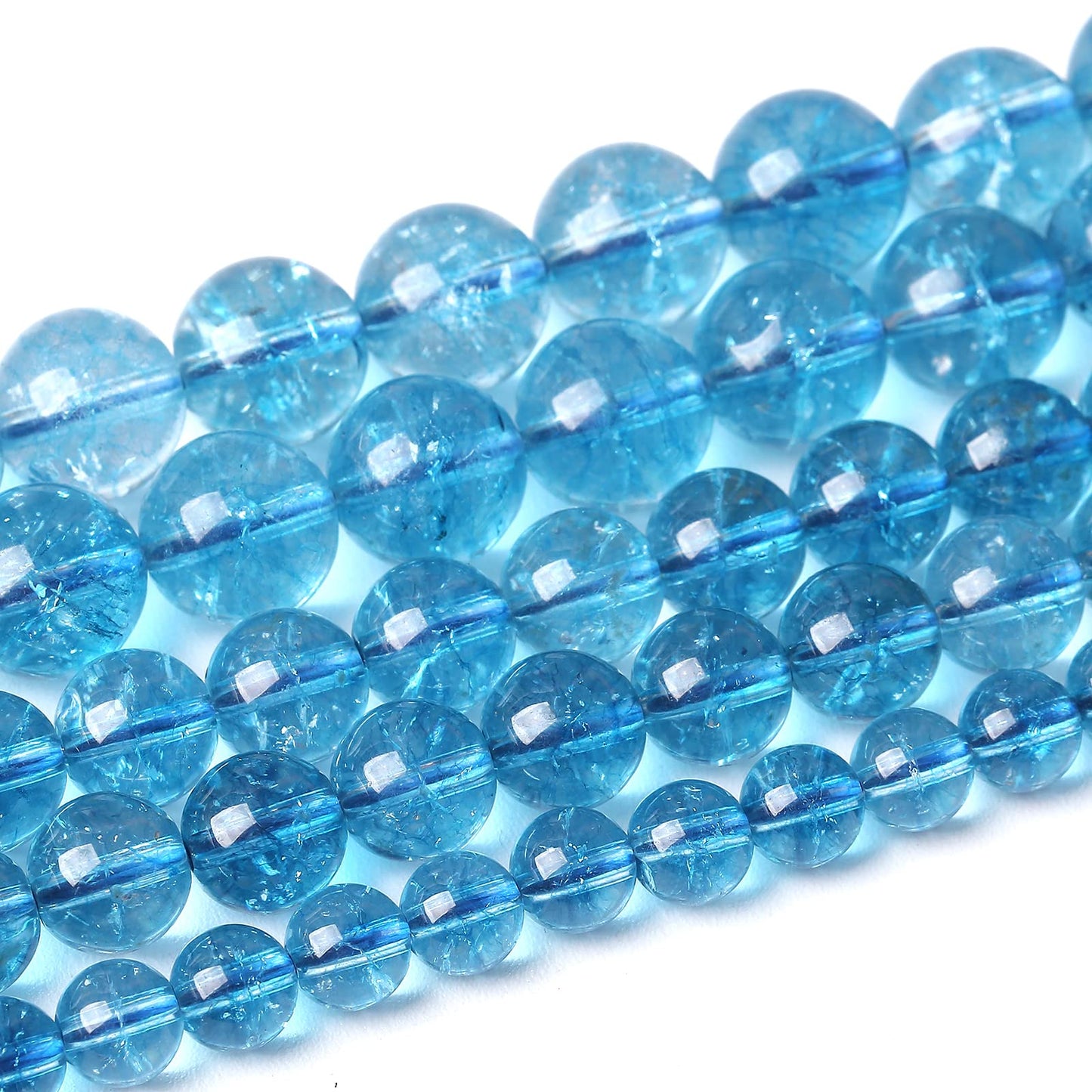 36PCS 10MM Beads Blue Crystal Quartz Gem Energy Crystal Healing Jewelry Making Natural Stone Beads DIY (Blue Crystal, 10MM)