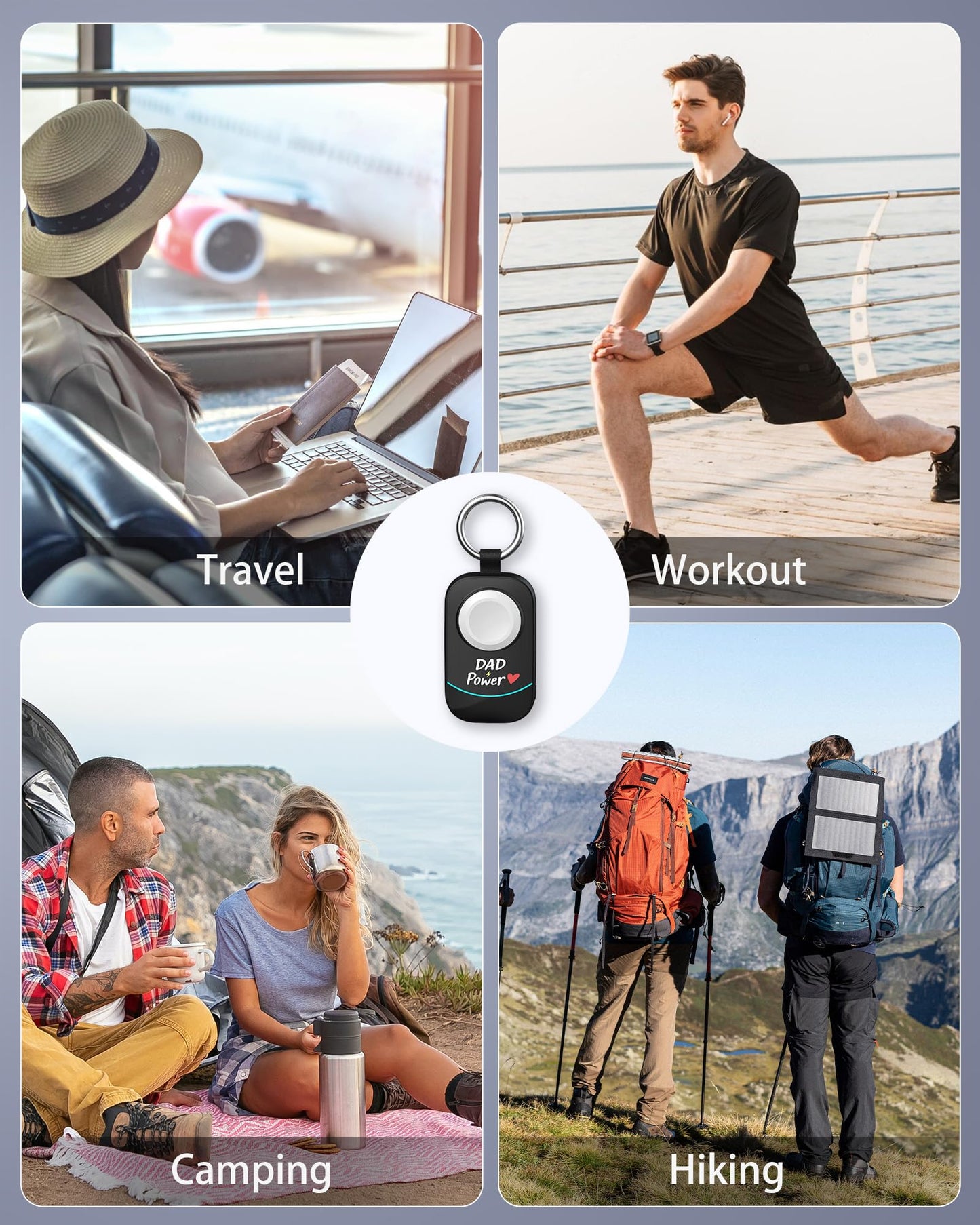 Dad Gifts for Father Day Power - Portable Charger Keychain for Apple Watch Power Bank Dad Gifts, Magnetic Wireless Charging Compatible with iWatch, Travel Essential Gift for Men
