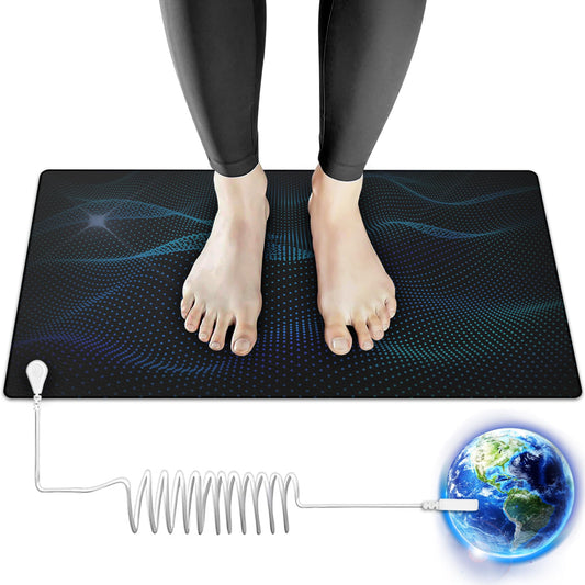Grounding Mat for Sleep, Energy, Pain Relief, Inflammation, Balance, Wellness, Earth Connection Therapy for Indoor Grounding at Home, Office, or Work 16"x24"