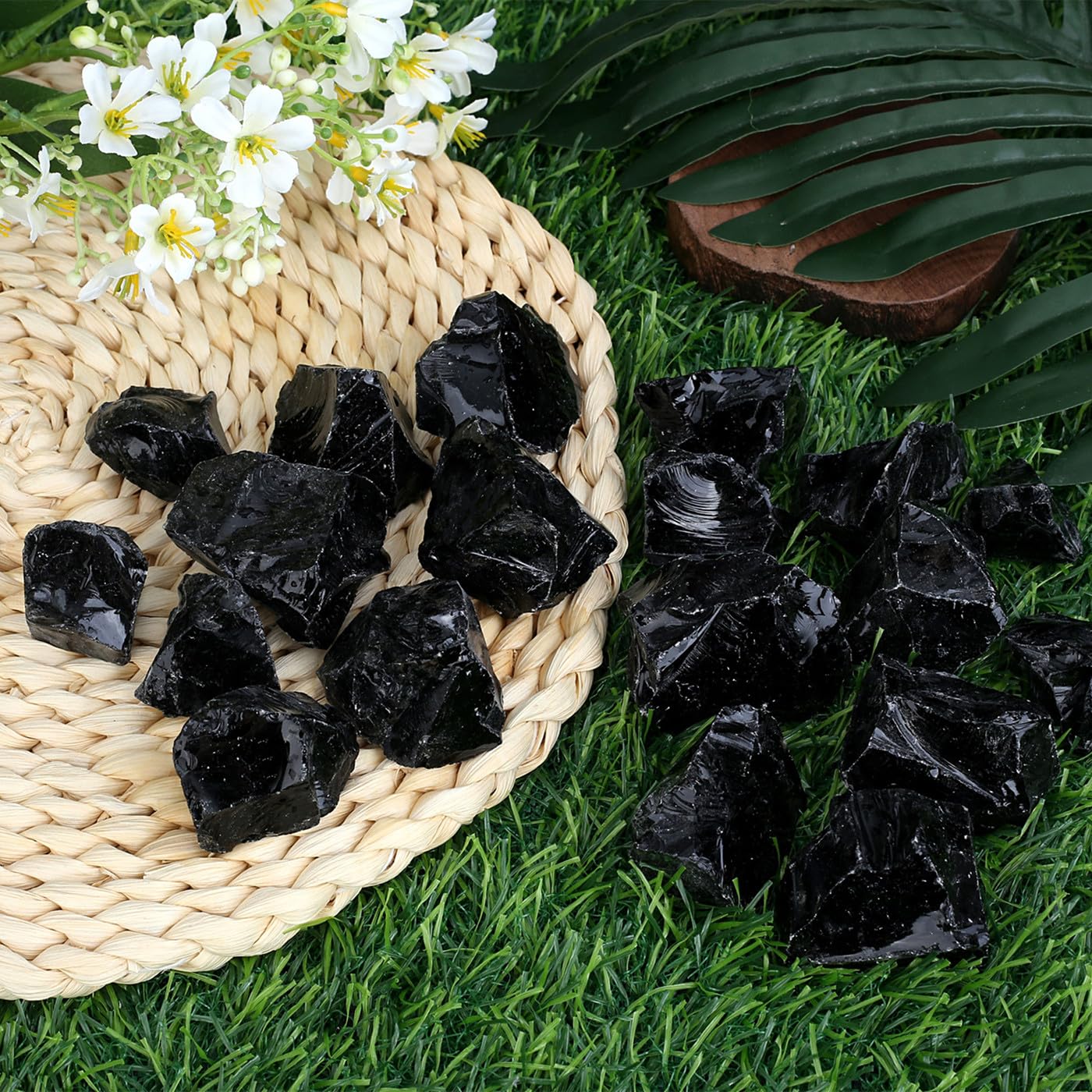ZHIYUXI 1lb Obsidian 2" Rough Stones Crystals Raw Crystal Bulk Large Crystals and Stones Gemstones Natural Tumbling Rocks for Meditation, Fountain Rocks, Wire Wrapping, Wicca, Cabbing, Decor