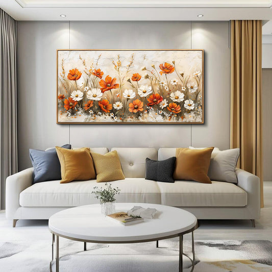 Wapluam Floral Canvas Prints Wall Art For Living Room Farmhouse Nature Botanical Large Wall Decor Vintage Painting Flower Picture For Bedroom Office Abstract Artwork Modern Home Wall Decoration