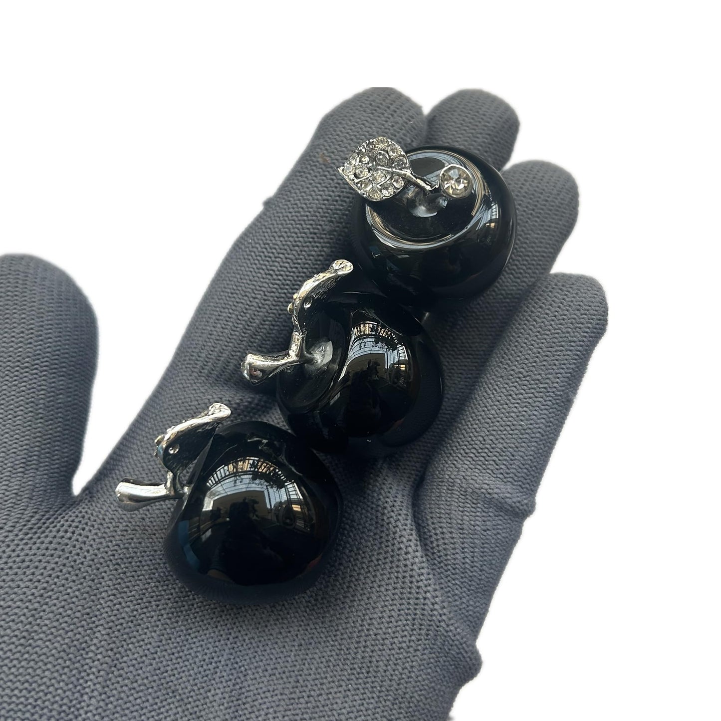 Sunshcat Natural Black Obsidian 1.18 Inchs Apple Crystal and Healing Stone Statues,Room Decoration Christmas Decorations Thanksgiving Gifts Office Gifts Collectibles