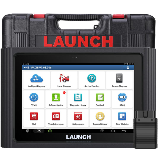 Launch X431 PAD Scan Tool Global Ver. (Upgraded of X431 V+, X431 PROS) 50+ Reset ECU Coding OE-Level Bi-Directional All System Diagnostic Tool, Free Update