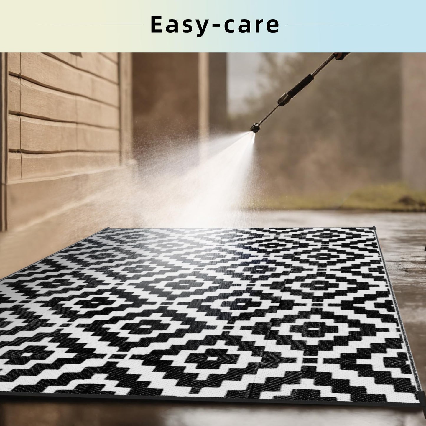 Favoyard Outdoor Rug 8x10 ft Waterproof Reversible Patio Plastic Straw Rugs for Decor Clearance Outside Large RV Camping Area Carpet Mat for Porch Deck Balcony Pool Backyard Picnic Beach Camper Door