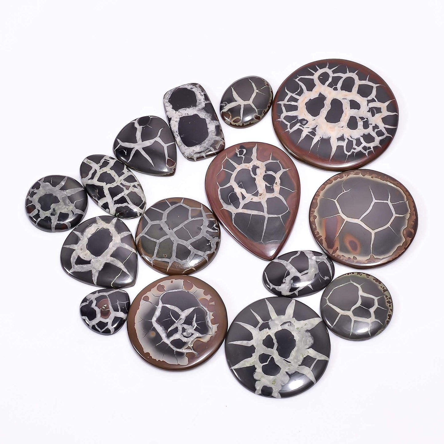 GEMKORA™ 100 carats Natural Mud Fossil Septarian Gemstone Cabochons Wholesale Lot, Jewelry Making Loose Gemstones Supply, Minreal, DIY, Wire Wrapping, Healing Crystals, Bulk Gemstone Deal 3 to 4pcs
