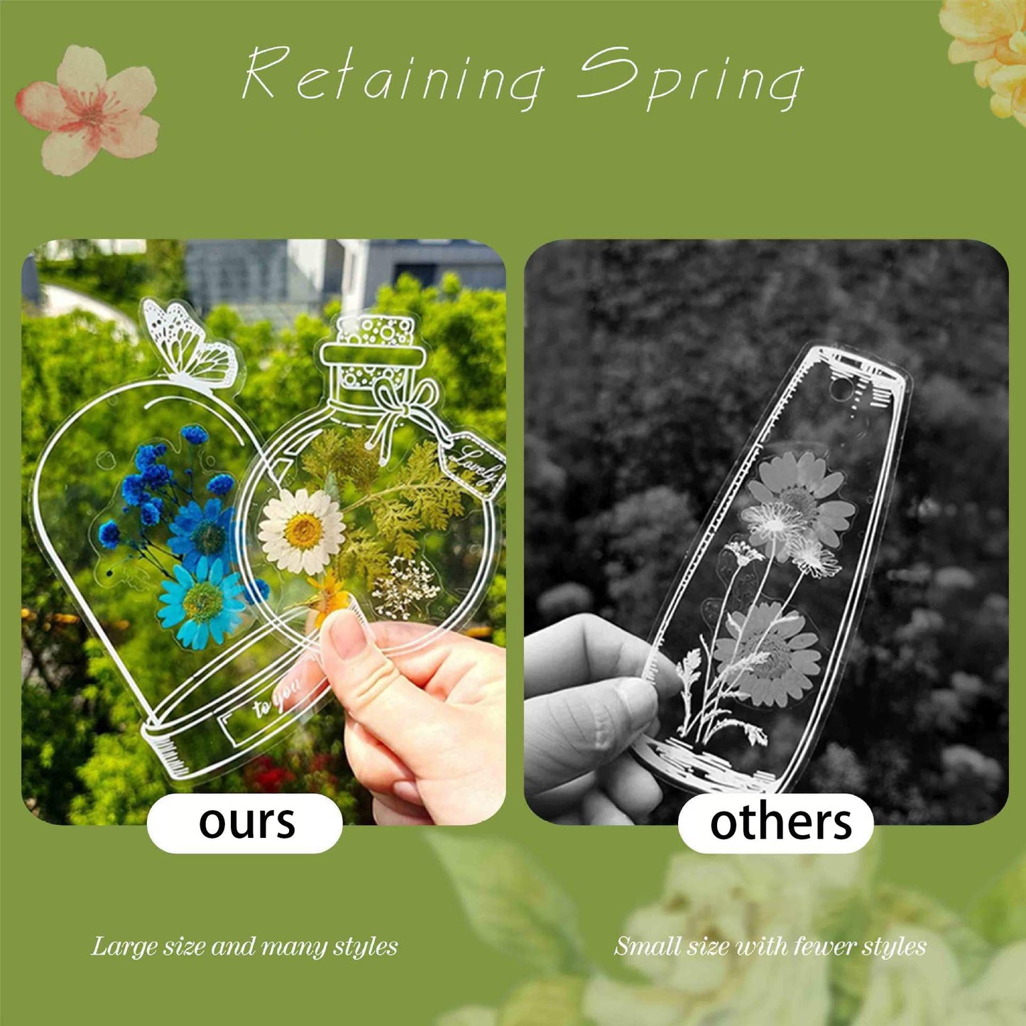 LiveOnce 60pcs DIY Dried Flower Bookmarks - Transparent PET Bookmark Kits with Tassels, Clear Sticky Sheets for Pressed Flowers, Leaves, Nature Craft, Gifts (10.5x7.5cm)