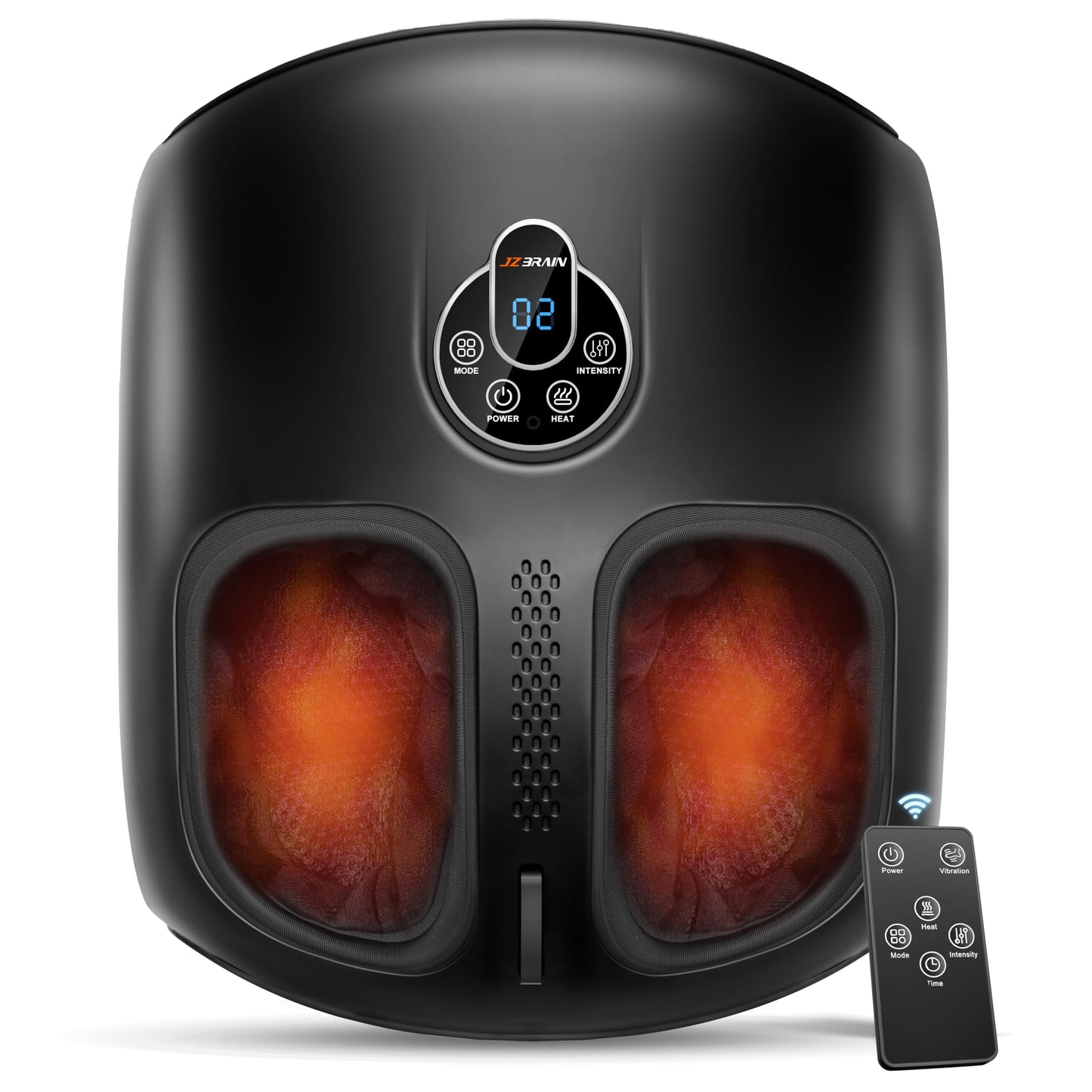 JZBRAIN Shiatsu Foot Massager Machine with Heat : Deep Kneading Foot Massager with Vibration & Compression for Plantar Fasciitis & Neuropathy - for Women & Men,Relax for Home Office Use (Black)