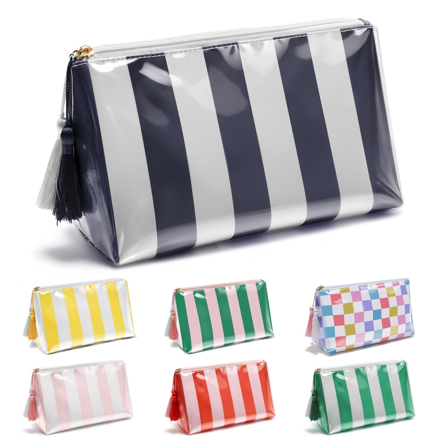 Fozira Makeup Bag for Purse, Toiletry Cosmetic Bags for Women Girls, Waterproof Travel Makeup Bag Organizer Zipper Pouch Beach Summer Vacation Essentials Gifts for Women