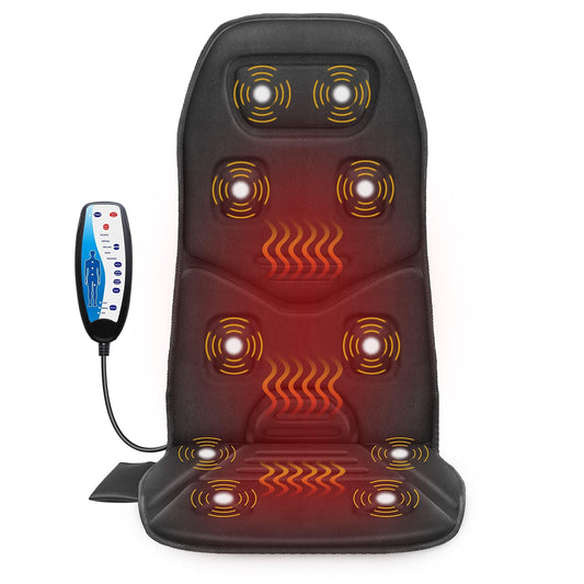 COMFIER Back Massager Seat Cushion with Heat,10 Vibration Motors, Massage Chair Pad,Chair Massager for Pain Relief at Office/Home