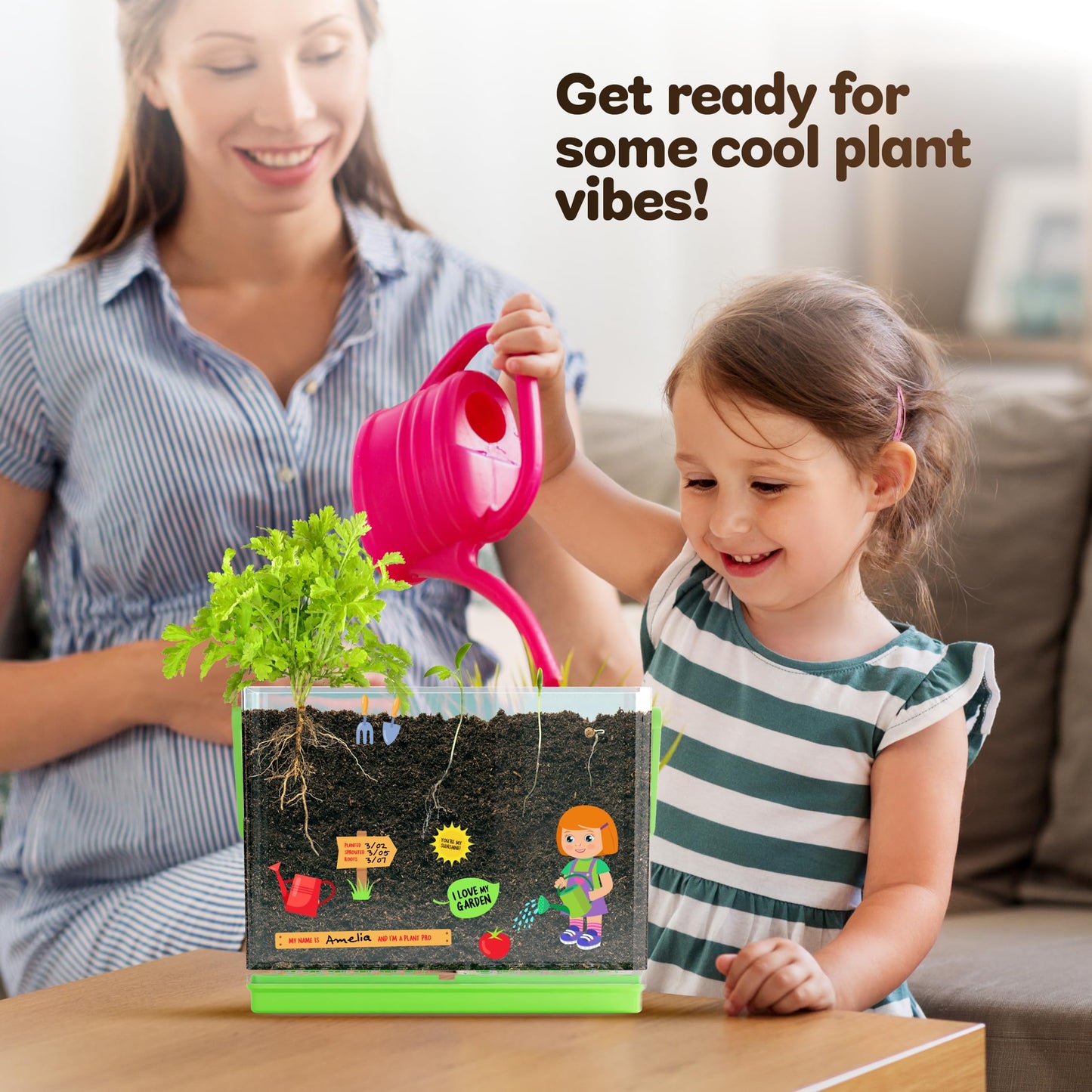 Dan&Darci Root Viewer Kit for Kids - Grow Your Own Plant for Boys & Girls Gifts - Science STEM Toy & Craft Growing Kits for Ages 4-8 Birthday Gifts for Boy, Girl 4, 5, 6, 7, 8, Year Old
