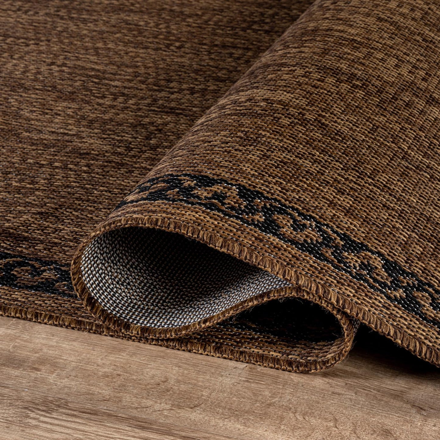 Washable Outdoor Rug 5x7 Modern Area Rugs Outdoor Carpets Bordered Pattern Non Shedding Waterproof Easy Clean Patio Deck Porch Living Room Bedroom Garden RV (5 X 7 Gold)