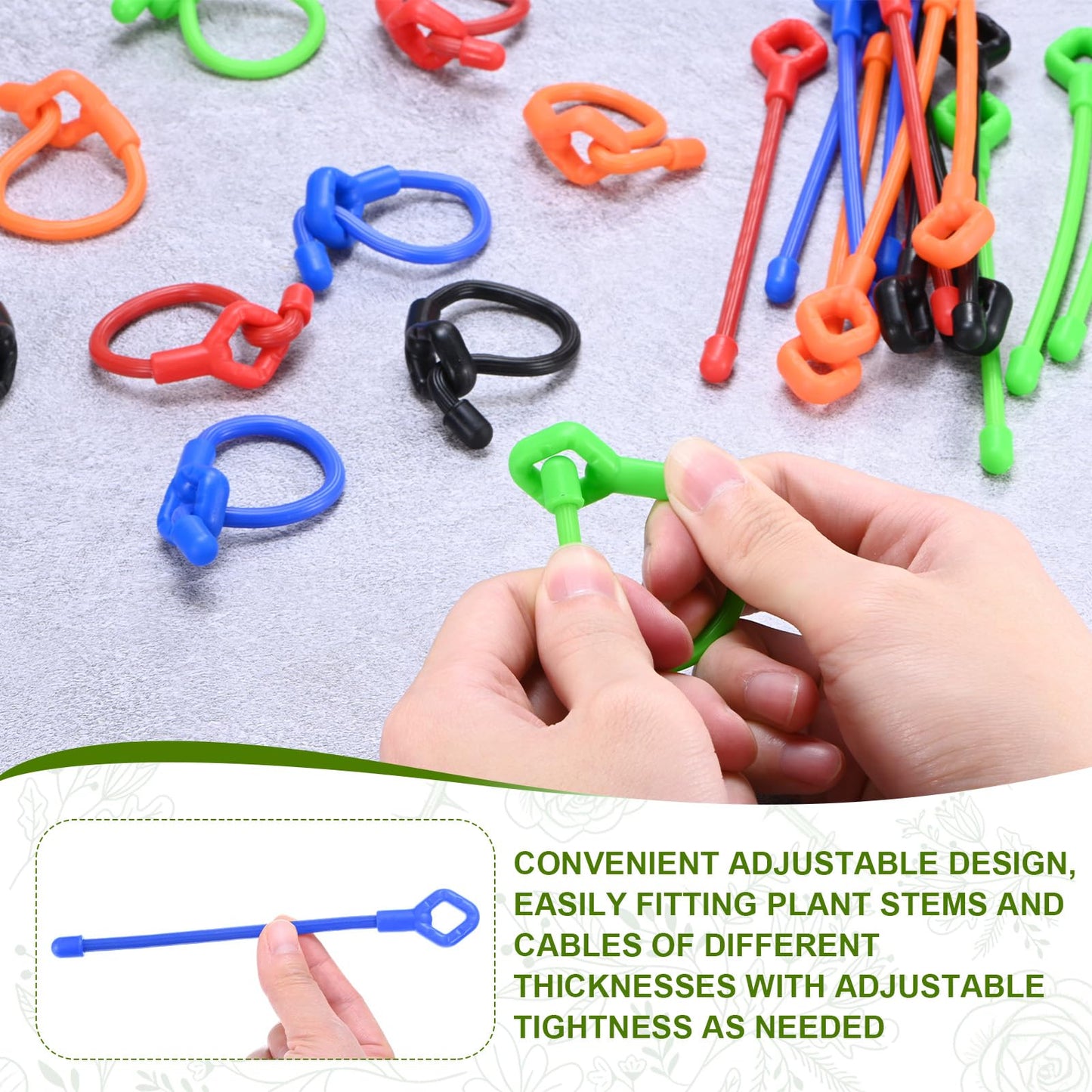M METERXITY 12-Pack Adjustable Plant Ties, 6inch/15.24cm Silicone Flexible Multi-Function Sturdy Garden Twist Tie for Plant Support/Tree/Shrub/Vine, Reusable Support Twine [Blue]