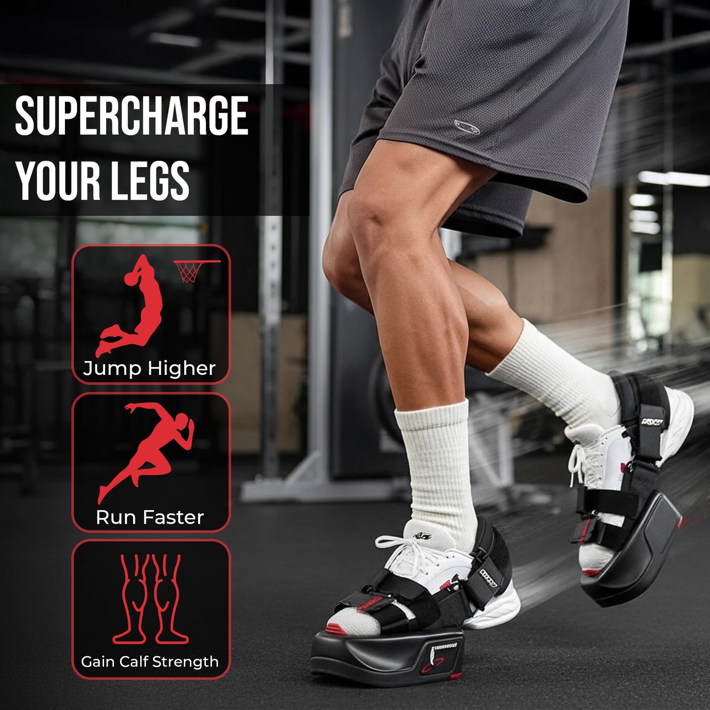Jump Training System – Vertical Leap Speed & Agility Trainer Improves Foot & Ankle Strength Jump Shoes for Achilles & Plantar Fasciitis Relief – Medium Sizes 8-9.5