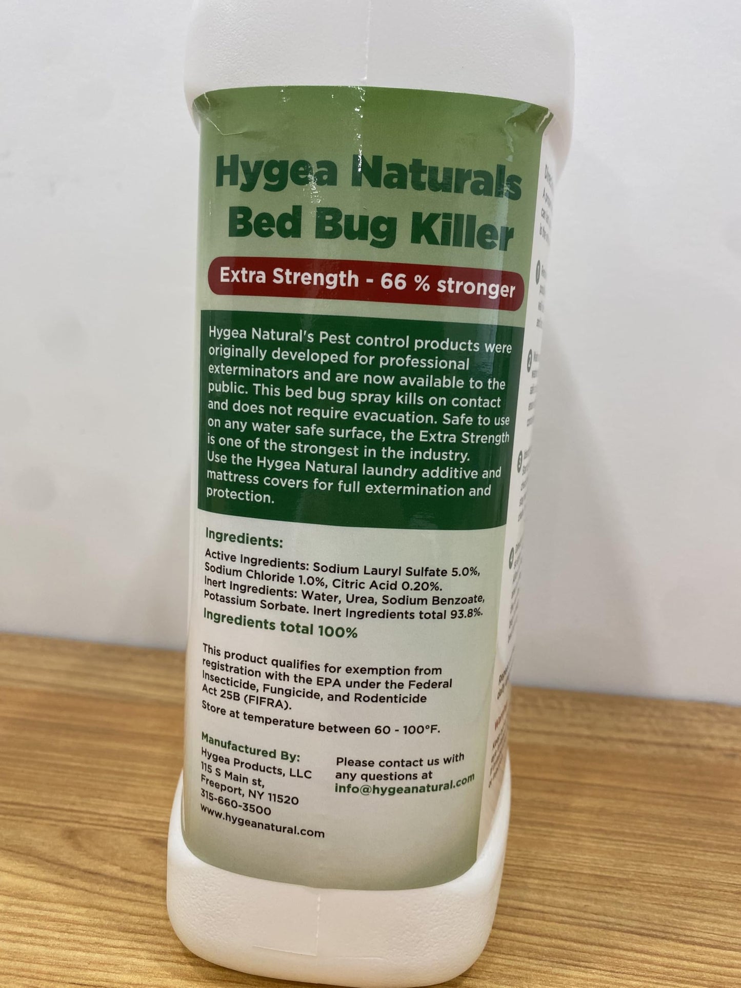 Hygea Natural Extra Strength Bed Bug Killer & Mite Spray- Child & Pet Friendly - Stain & Odor Free - 66% Stronger Natural Formula (128 oz)