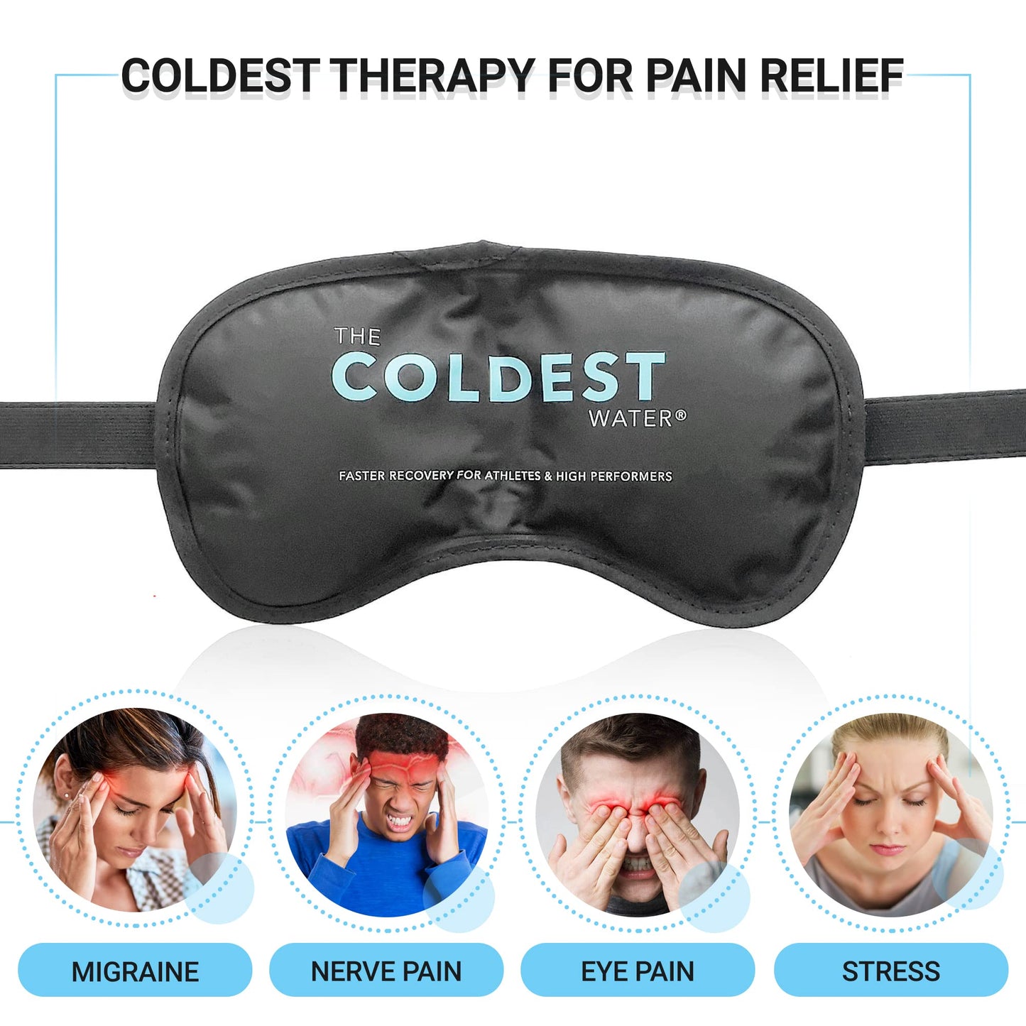 Coldest Eye Mask Cooling Gel Reusable Cold for Puffy Eyes, with Soft Plush Backing for Dark Circles, Migraine, Stress Relief