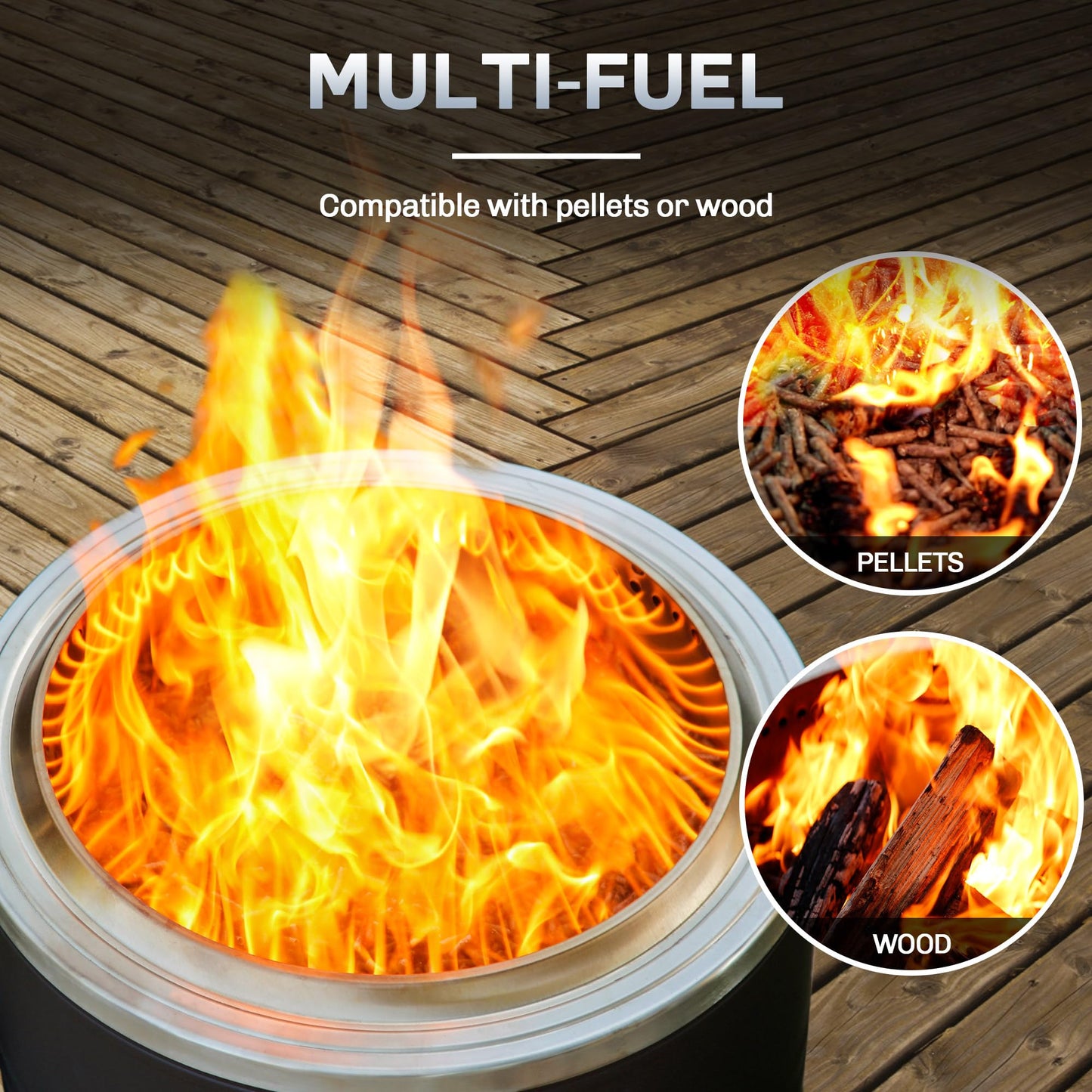BALI OUTDOORS 22 inch Smokeless Firepit Outdoor, Outdoor Fire Pit Patio with Ash Pan, Portable Fire Pit Wood Burning