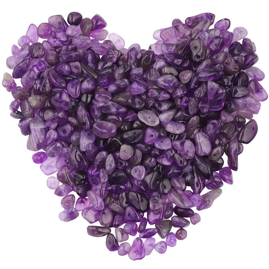 400pcs Natural Chip Stone Beads for Jewelry Making Amethyst 5-8mm Irregular Gemstones Healing Crystal Loose Rocks Bead Hole Drilled for Ring Earrings Necklace Bracelet Making DIY Art Crafts