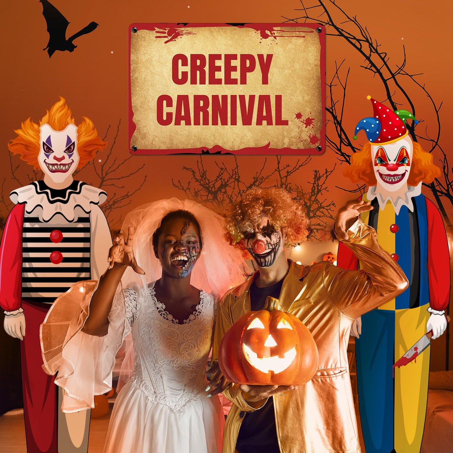 MorningRo 2 Pcs Halloween Clown Metal Signs Beware of Clowns and Creepy Carnival Metal Tin Signs Halloween Evil Circus Porch Sign for Carnival Party Clown Holiday Outdoor Indoor Decoration