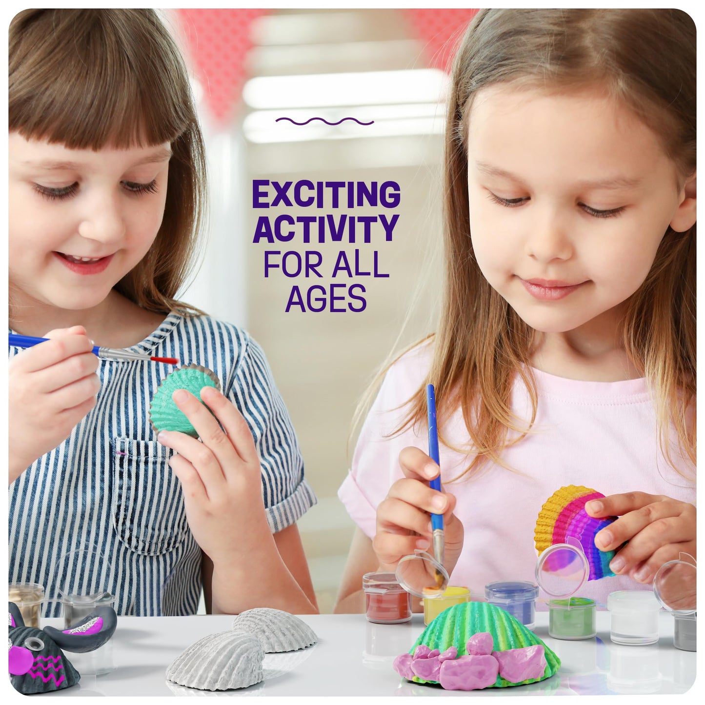 Dan&Darci Kids Sea Shell Painting Kit - Arts & Crafts for Kids - Gifts for Boys and Girls Ages 6-8, 8-12 - Craft Activities Kits - Creative Art Activity Gift Toys for Age 6 7 8 9 10 11 12 Year Old