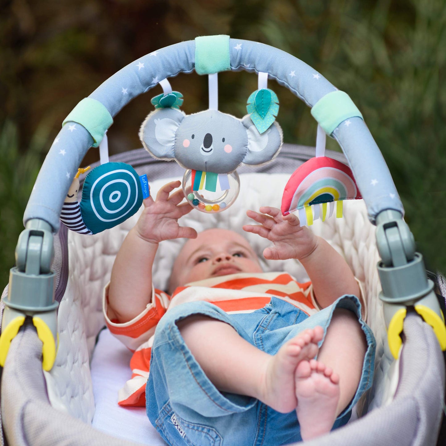Taf Toys Koala Daydream pram, Stroller & car seat Arch | Ideal for Infants & Toddlers, Activity Arch with Fascinating Toys, Stimulates Baby’s Senses and Motor Skills Development, for Easier Outdoors