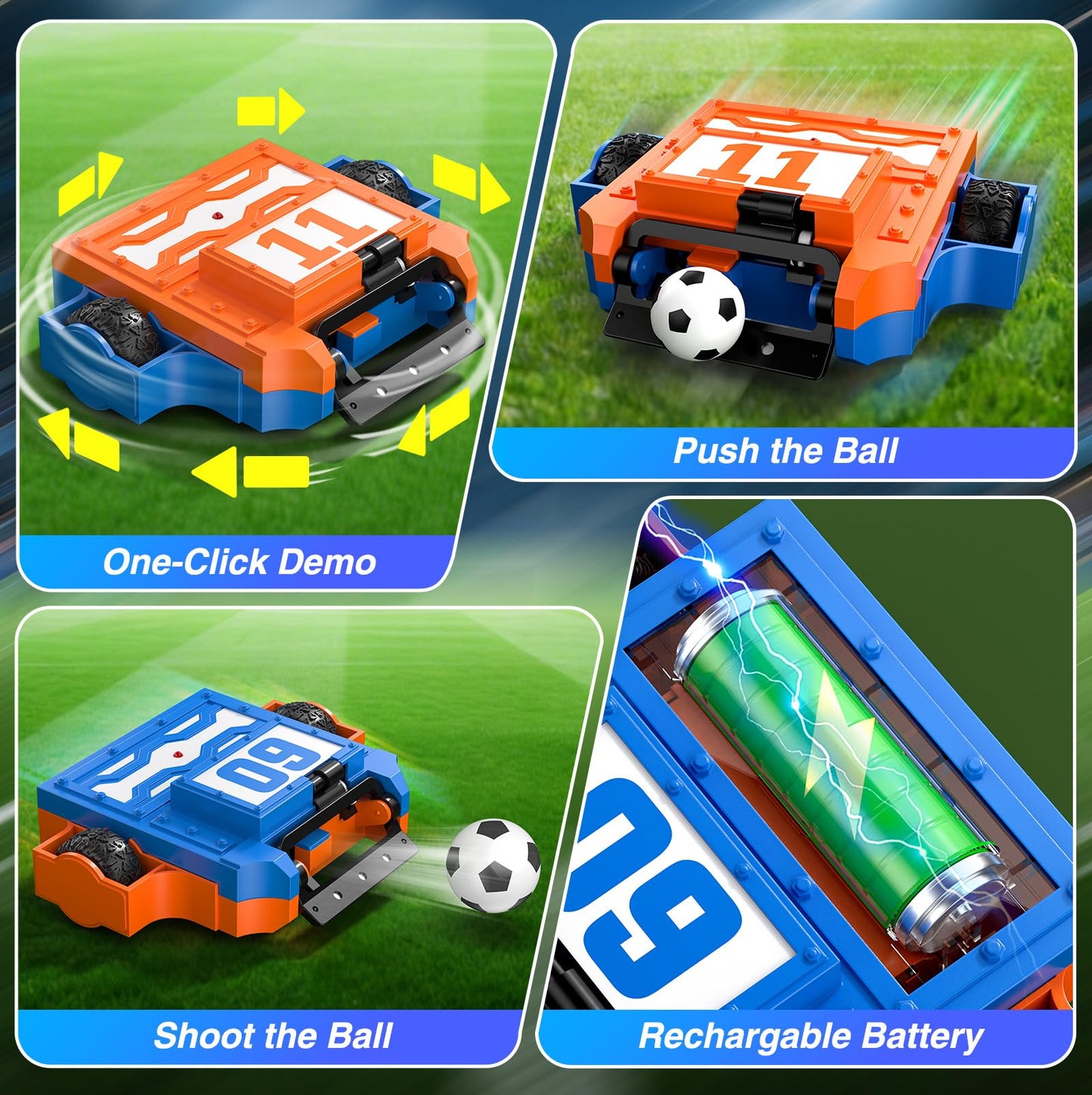 ACIKETO Remote Control Battle Robots Soccer Robot Game Set for Kids, 2-Player RC Football Robots Table Game with 2 Balls & 2 Goals, Fighting Robot STEM Toy Birthday Gift for Boys and Girls Age 5 & Up