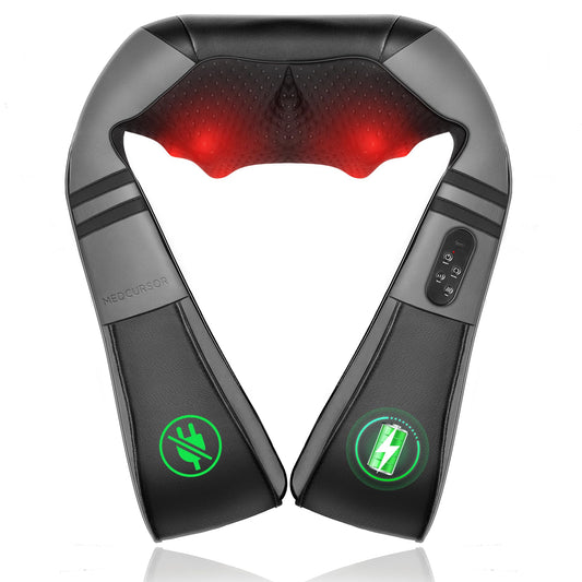 Medcursor Neck Massager with Heat - Deep Tissue Pain Relief, Rechargeable Shiatsu Neck and Shoulder Massager, Ideal Choice for Men, Women, Mom & Dad