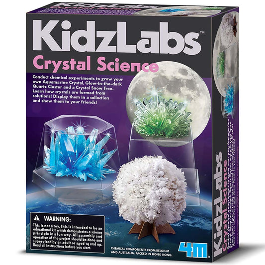 4M: KidzLabs - Crystal Science Kit - Grow 3 Unique Shaped Crystals, DIY STEM Craft, Mix Compounds & Observe Growth, Geology-Chemistry-Science, Kid 10+