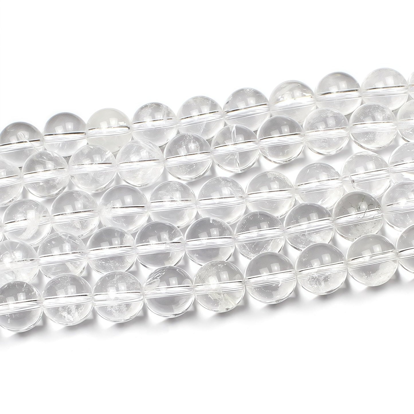 MJDCB 7A Natural White Clear Quartz Round Beads Gemstone Beads for DIY Necklace Bracelat Jewelry Making Strand 15" (8mm)