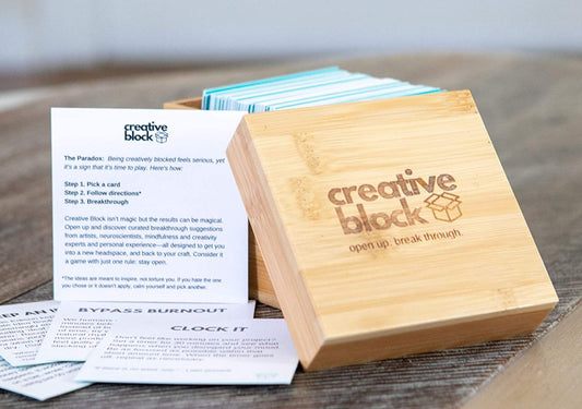 Creative Block Cards for Writers, Artists, Creators - 100+ Problem Solving Inspiration Thinking Card Suggestions from Neuroscientists, Mindfulness Experts - Prompts to Overcome Mental Blocks