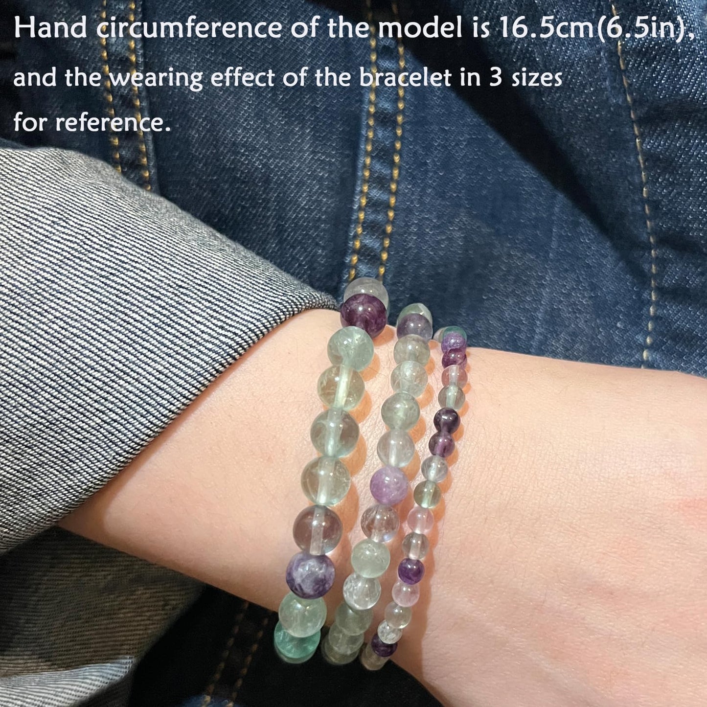 CHCCOYE 4mm Natural Healing Gemstone Bracelet Handmade Yoga Stretch Elastic Bracelet Stress Relief Crystal Jewelry for Men and Women (4mm, Fluorite)