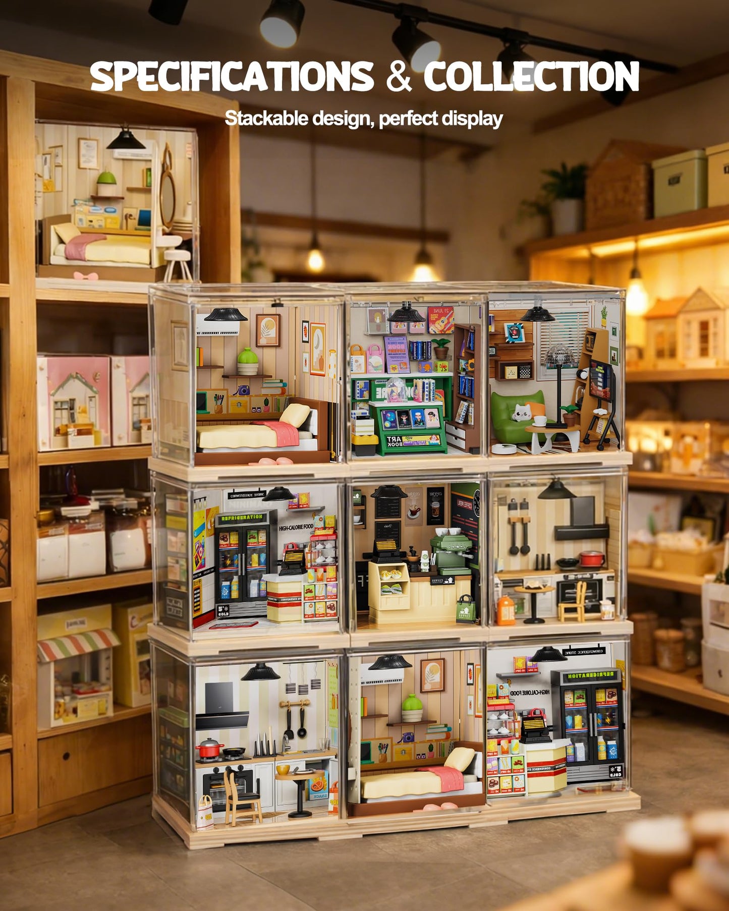 Vodolo DIY Miniature House Kit with Led,Book Nook Kits for Adults Beginners,Book Shelf Decor,3D Puzzle Booknook Craft Kits,Books Lovers Gifts for Women Men Bookshelf Decor,104PCS Bookstore Nightlight