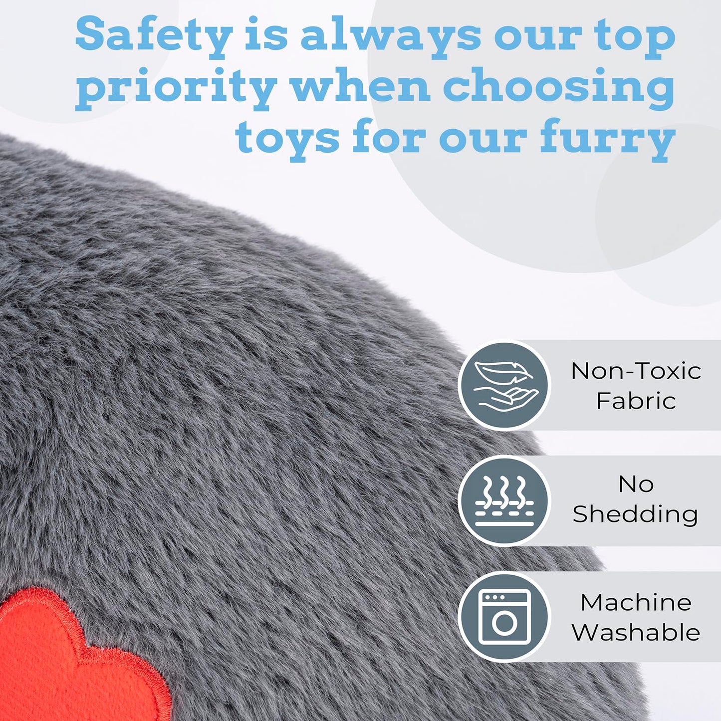 Moropaky Heartbeat Puppy Toys Dog Heartbeat Toy for Anxiety Relief Calming Aid, Heartbeat Stuffed Animal for Puppy Dog Comfort Sleep Aid Crate Training, Puppy Essentials, Dark Gray