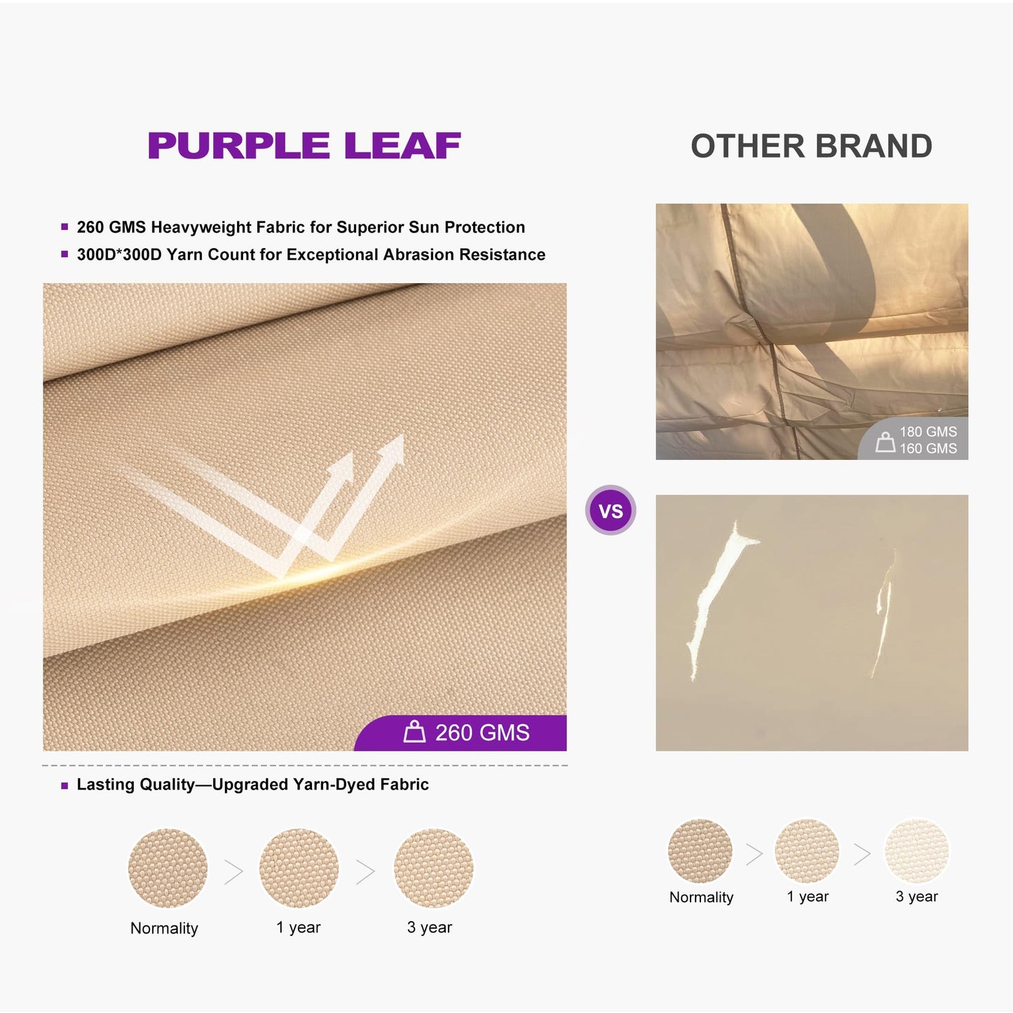 PURPLE LEAF 10' X 10' Outdoor Pergola with 4-Sided Curtains Retractable Canopy Patio Aluminum Sun Shade for Garden Deck Porch Gazebo Pavilion Grill Modern Yard Grape Trellis Pergola Beige