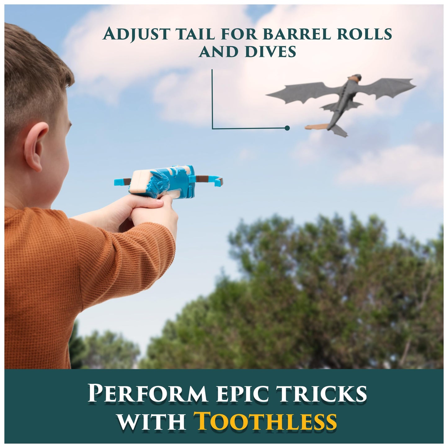 DreamWorks Dragons. How to Train Your Dragon, Crossbow Launch Toothless, Flying Stunt Glider, Kids Toys for Boys & Girls Ages 4 and up (Amazon Exclusive)
