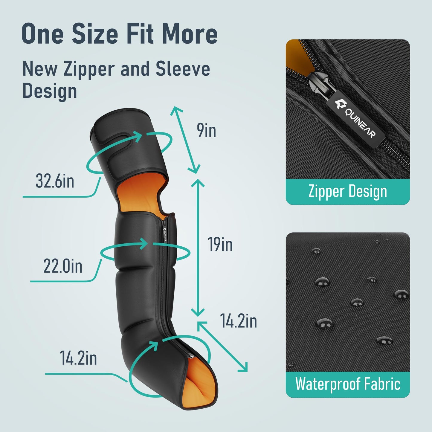 QUINEAR Leg Massager, 3-in-1 Foot Calf & Thigh Massager with Heat and Compression Therapy, Leg Massage Boots Gift for Pain Relief, FSA-HSA Eligible