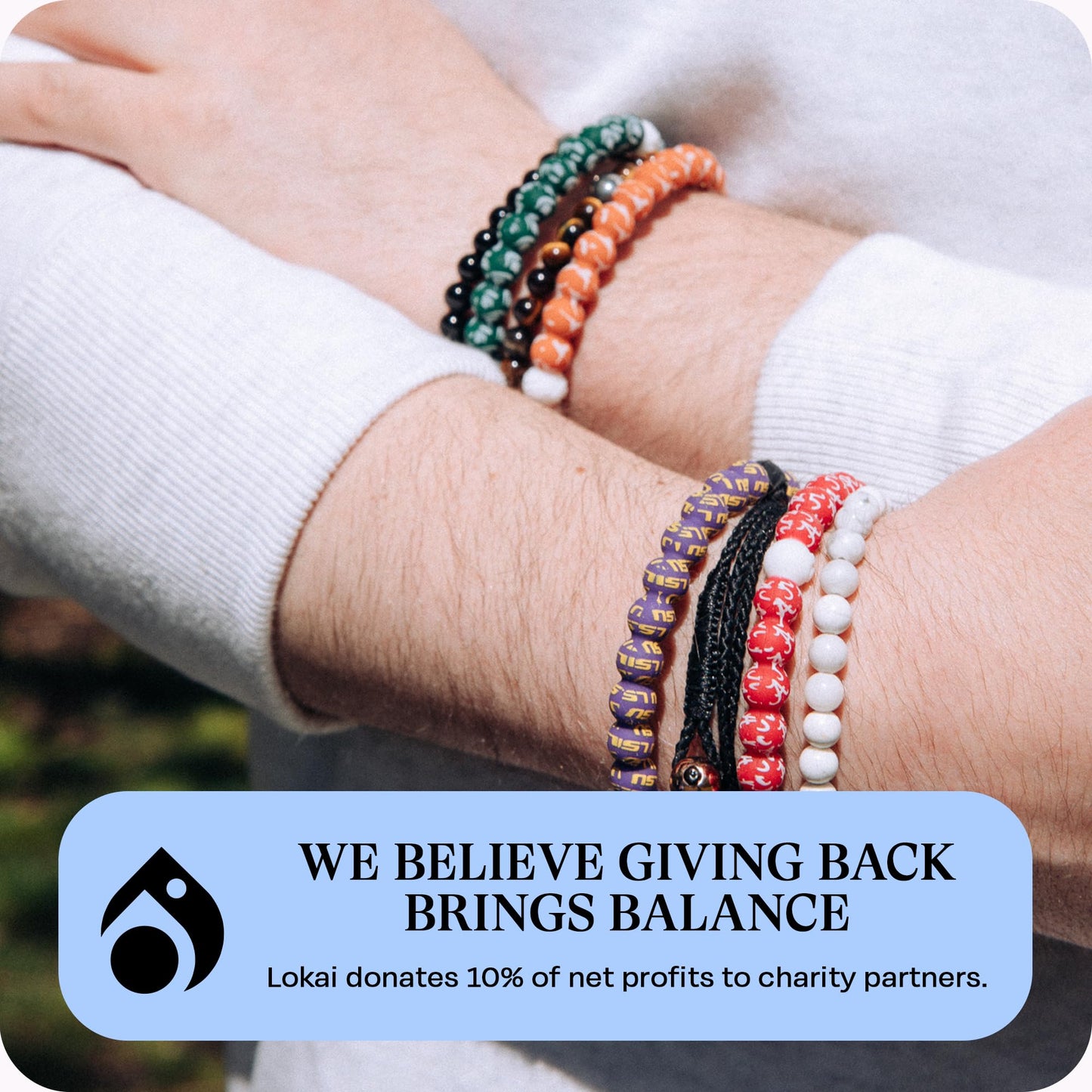 Lokai Collegiate Silicone Beaded Bracelet for Women & Men, University of Kansas - Medium, 6.5 Inch Circumference - Silicone Jewelry Fashion Bracelet Slides-On for Comfortable Fit