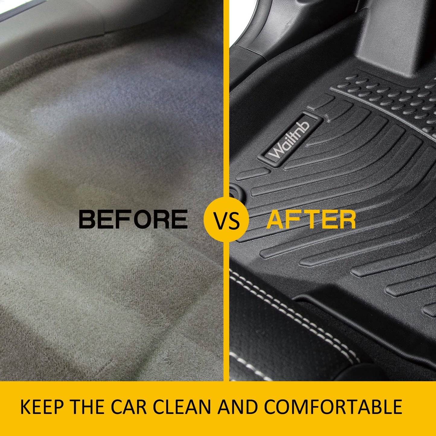 Wailtnb-All Weather Floor Mats for BMW X7 2019-2025 2026 (Only for 6 Passenger) Custom Fit BMW X7 40i, M50i, M60i Waterproof Durable Easy to Clean fit for 2019-2025 Accessories Black