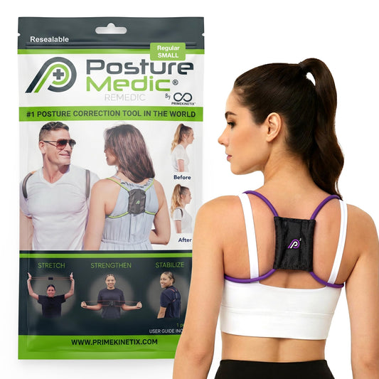 PostureMedic Plus Strength Dynamic Posture Corrector for Athletes – High Resistance Training System for Performance & Recovery – Professional Grade Posture Trainer for Men & Women - Size S (Purple)