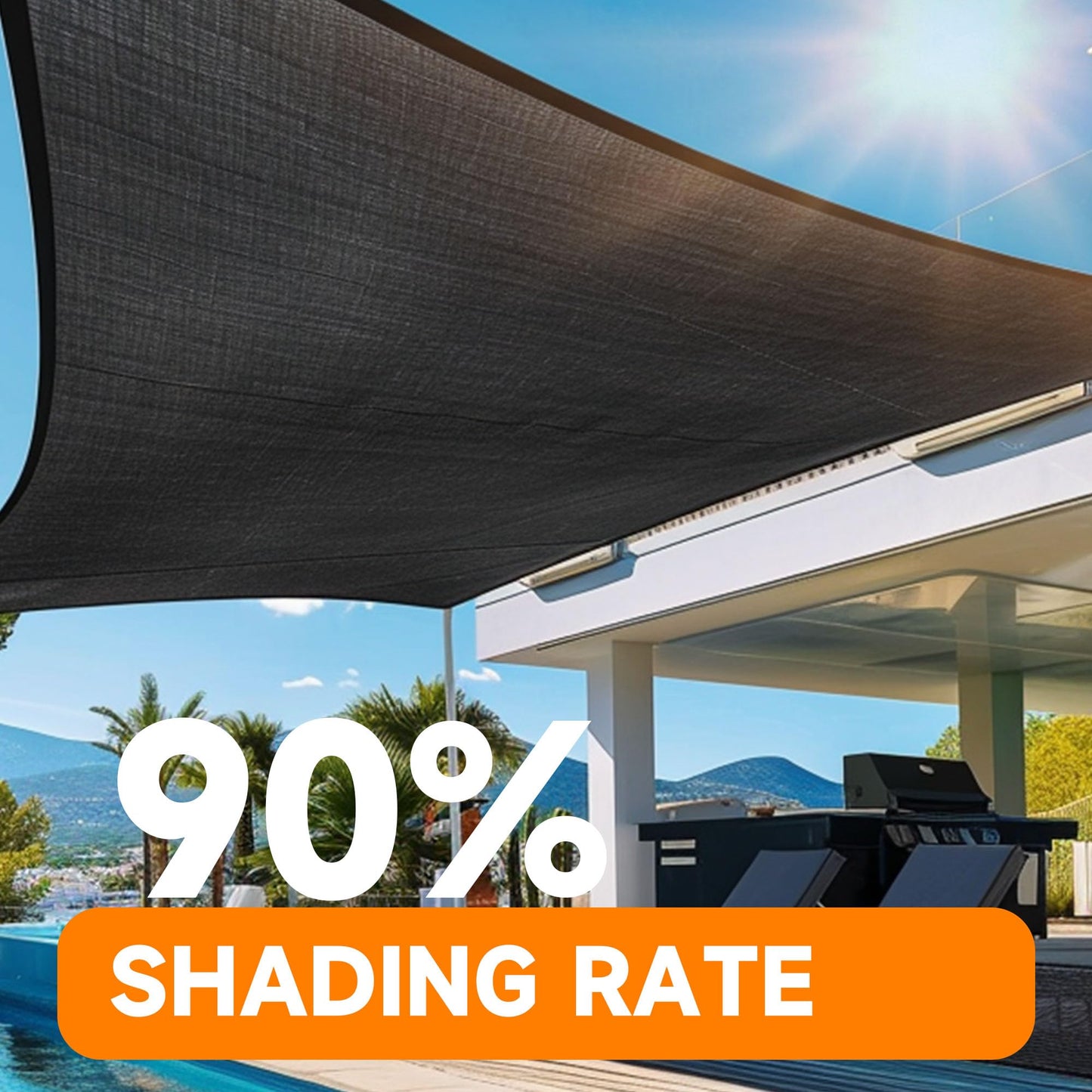Eastarp 90% Shading Rate 20'x20' Black Shade Cloth,UV Resistant Durable Mesh Tarp with Grommets&Reinforced Edges, Shade Net Using for Plants Cover, Greenhouse, Dog Kennel, Patio, Chicken House