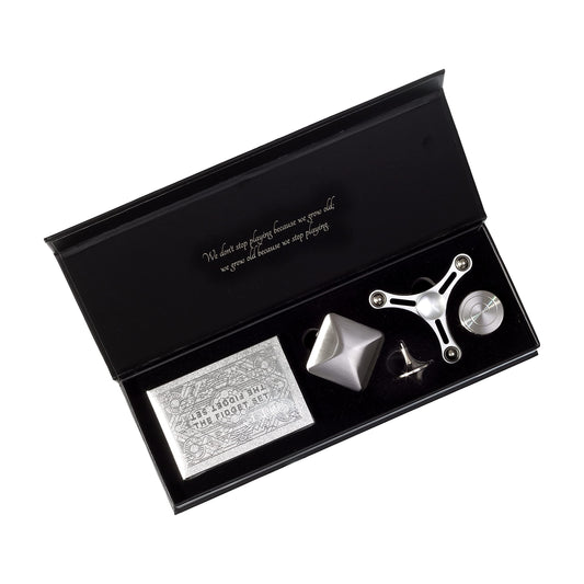The Fidget Set Classic Edition Metal Fidget Toys for Adults with Anxiety, ADHD Tools for Adults | Office Desktop Gifts for Him