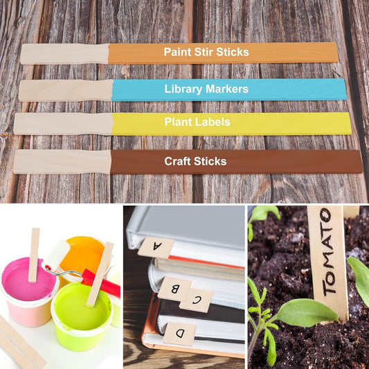 60 Pieces Paint Stir Sticks, 12 Inch Long Wooden Paint Stirrers for Mixing Paint, Paint Sticks for Library Markers or Garden Plant Labels, Mixing Sticks for DIY Craft Sticks