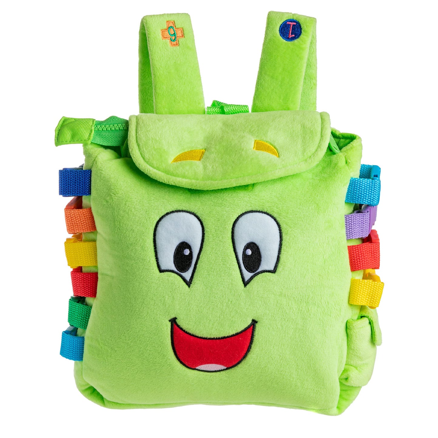 Buckle Toys Buddy Toddler Backpack with Buckles & Toddler Learning Activities and Sensory Toys for Toddlers 1-3, Travel Essentials Road Trip Activities for Fine Motor Skill Development Educational Toy