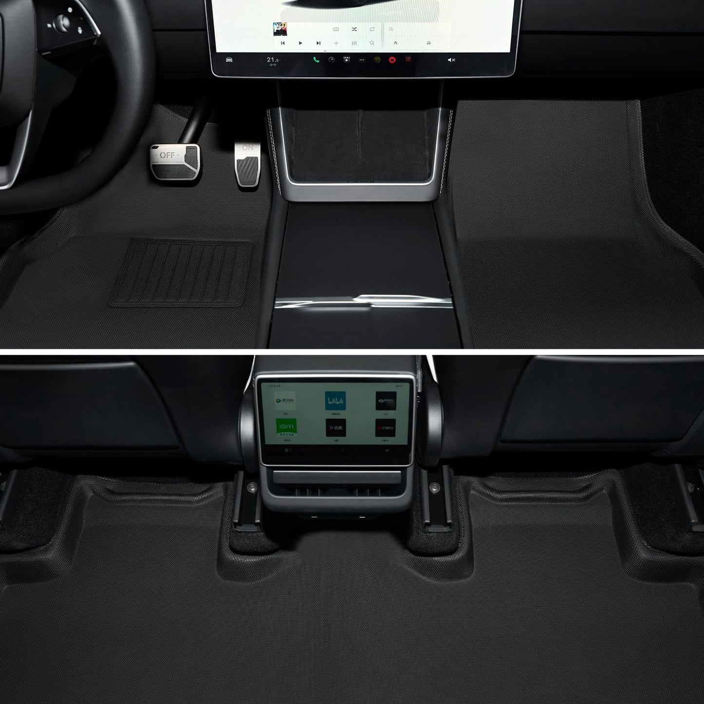 Premium TPE All-Weather Floor Mats for Tesla Model Y 2019-2026 Juniper with High Edges,1st & 2nd Row Waterproof Car Accessories, Pedal Safe Design, Easy to Clean