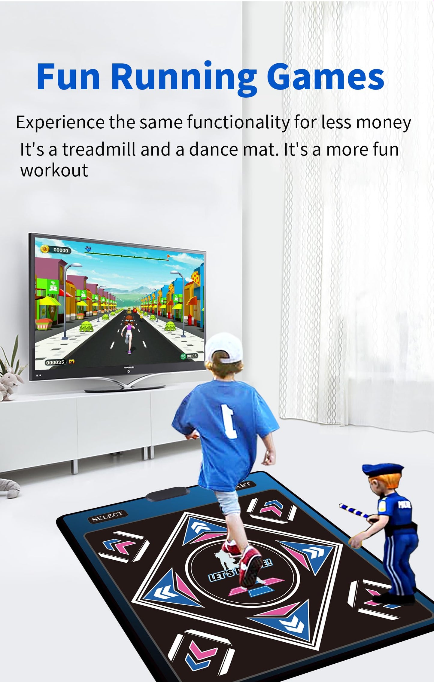 WuZhuangYuan A Single-Person Dance mat with Camera, 64GB Card, 650 Songs, 1000 Games, 81 Music Videos. Luxurious Gift for Boys and Girls, Made of high-Grade Flannel. Suitable for TV use.